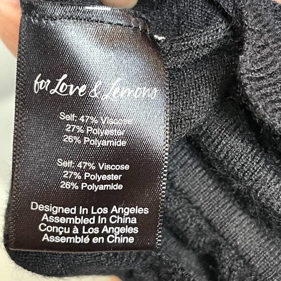 For Love & Lemons Daisy Knit Bra Size XS Black Yellow Floral Crop Top Bralette S - Picture 10 of 10